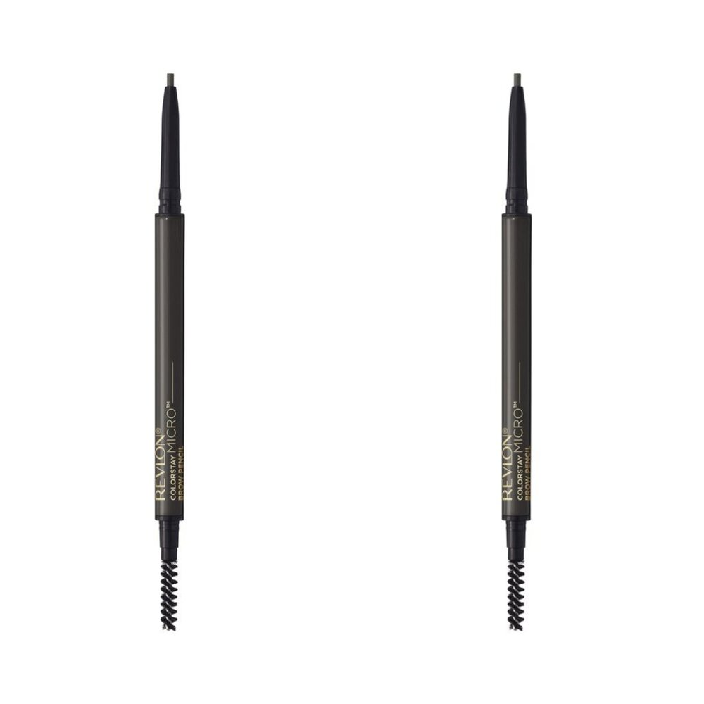 NEW Revlon ColorStay Soft Black Waterproof Micro Brow Eye Pencil Gift Set of 2